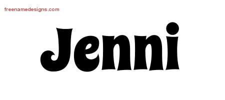 Groovy Name Tattoo Designs Jenni Free Lettering
