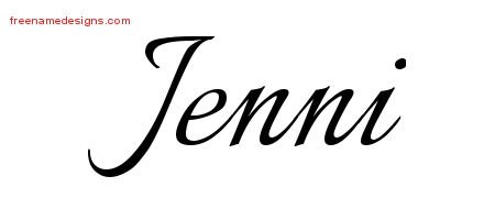 Calligraphic Name Tattoo Designs Jenni Download Free