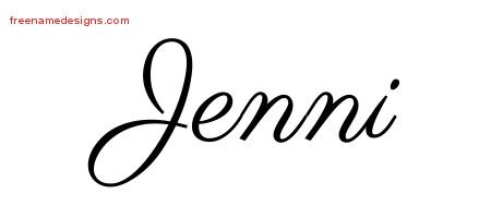 Classic Name Tattoo Designs Jenni Graphic Download