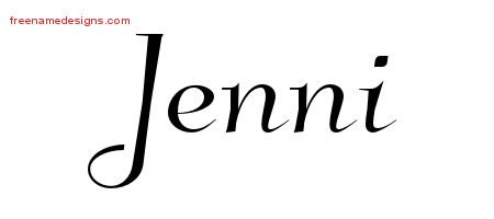 Elegant Name Tattoo Designs Jenni Free Graphic