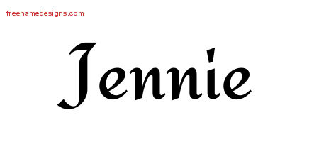 Calligraphic Stylish Name Tattoo Designs Jennie Download Free