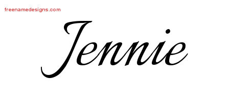 Calligraphic Name Tattoo Designs Jennie Download Free