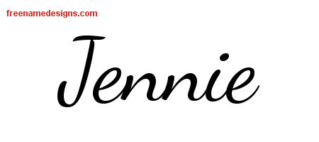 Lively Script Name Tattoo Designs Jennie Free Printout