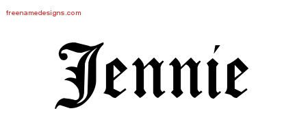 Blackletter Name Tattoo Designs Jennie Graphic Download