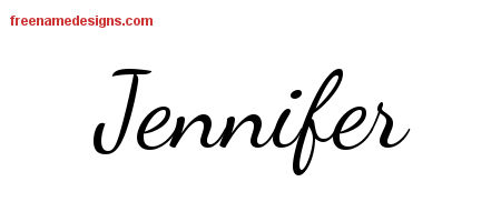 Lively Script Name Tattoo Designs Jennifer Free Printout