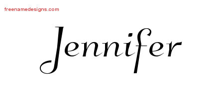 Elegant Name Tattoo Designs Jennifer Free Graphic
