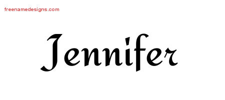 Calligraphic Stylish Name Tattoo Designs Jennifer Download Free