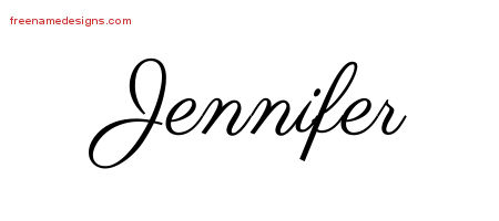 Classic Name Tattoo Designs Jennifer Graphic Download