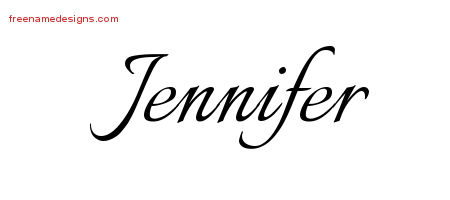Calligraphic Name Tattoo Designs Jennifer Download Free