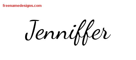 Lively Script Name Tattoo Designs Jenniffer Free Printout
