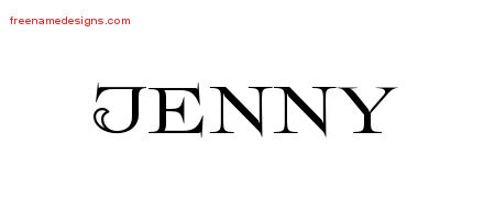 Flourishes Name Tattoo Designs Jenny Printable