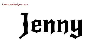 Gothic Name Tattoo Designs Jenny Free Graphic