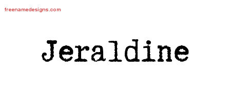 Typewriter Name Tattoo Designs Jeraldine Free Download