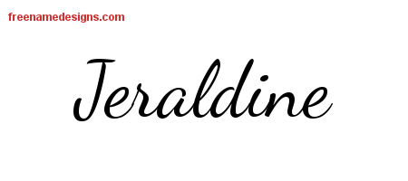 Lively Script Name Tattoo Designs Jeraldine Free Printout