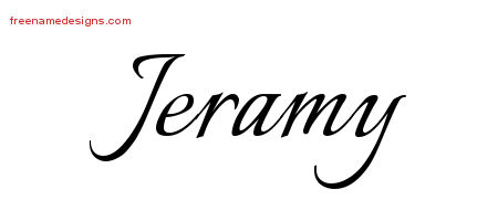 Calligraphic Name Tattoo Designs Jeramy Free Graphic