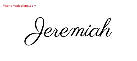 Classic Name Tattoo Designs Jeremiah Printable
