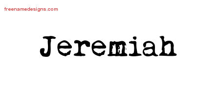 Vintage Writer Name Tattoo Designs Jeremiah Free