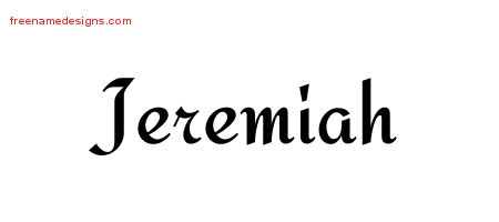 Calligraphic Stylish Name Tattoo Designs Jeremiah Free Graphic