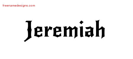 Gothic Name Tattoo Designs Jeremiah Download Free