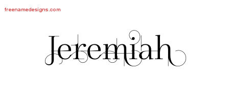 Decorated Name Tattoo Designs Jeremiah Free Lettering