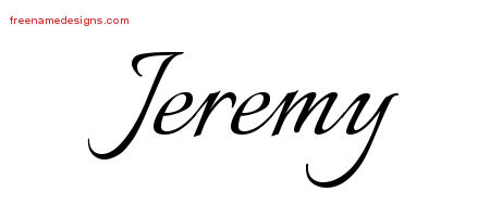 Calligraphic Name Tattoo Designs Jeremy Free Graphic