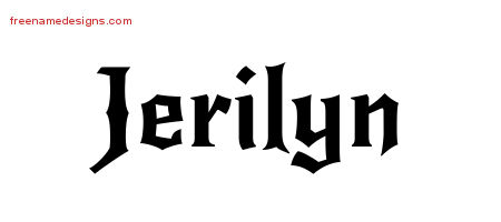 Gothic Name Tattoo Designs Jerilyn Free Graphic