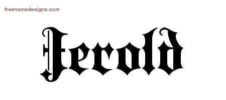 Old English Name Tattoo Designs Jerold Free Lettering