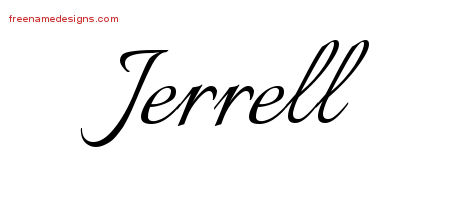 Calligraphic Name Tattoo Designs Jerrell Free Graphic