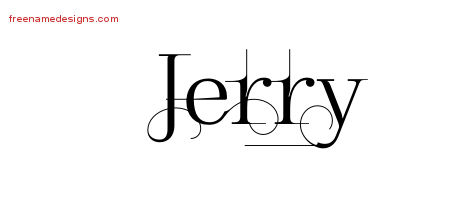 Decorated Name Tattoo Designs Jerry Free Lettering