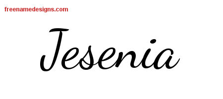 Lively Script Name Tattoo Designs Jesenia Free Printout