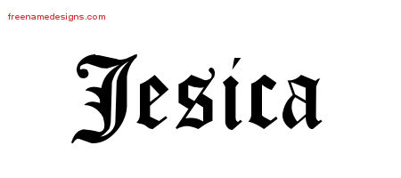 Blackletter Name Tattoo Designs Jesica Graphic Download