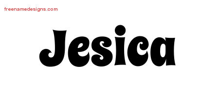 Groovy Name Tattoo Designs Jesica Free Lettering