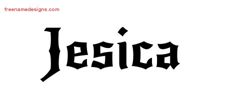 Gothic Name Tattoo Designs Jesica Free Graphic