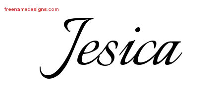Calligraphic Name Tattoo Designs Jesica Download Free