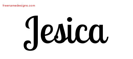Handwritten Name Tattoo Designs Jesica Free Download