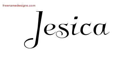 Elegant Name Tattoo Designs Jesica Free Graphic
