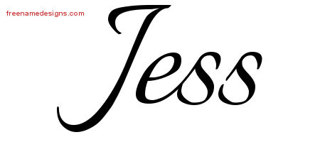 Calligraphic Name Tattoo Designs Jess Free Graphic