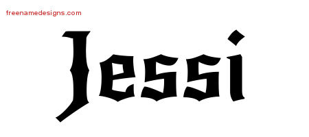 Gothic Name Tattoo Designs Jessi Free Graphic
