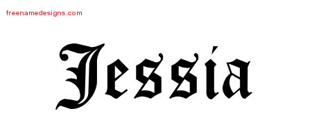 Blackletter Name Tattoo Designs Jessia Graphic Download