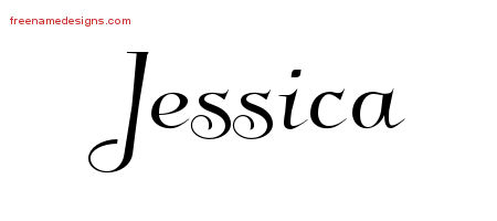 Elegant Name Tattoo Designs Jessica Free Graphic