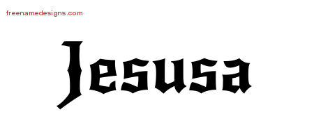 Gothic Name Tattoo Designs Jesusa Free Graphic
