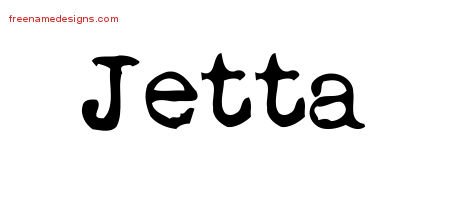 Vintage Writer Name Tattoo Designs Jetta Free Lettering