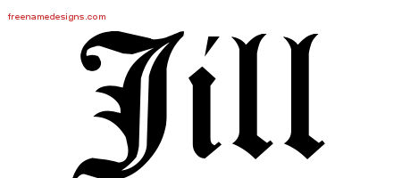 Blackletter Name Tattoo Designs Jill Graphic Download