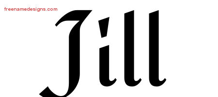 Calligraphic Stylish Name Tattoo Designs Jill Download Free