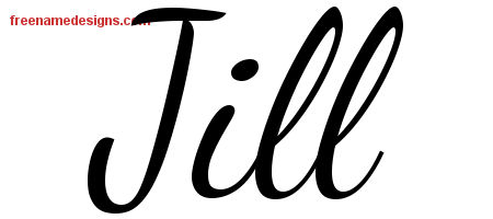 Lively Script Name Tattoo Designs Jill Free Printout