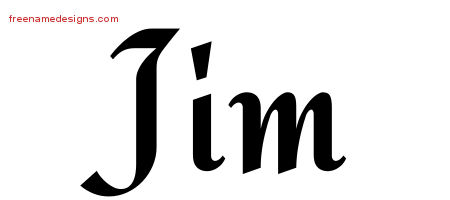 Calligraphic Stylish Name Tattoo Designs Jim Free Graphic