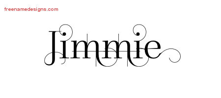 Decorated Name Tattoo Designs Jimmie Free Lettering