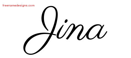 Classic Name Tattoo Designs Jina Graphic Download