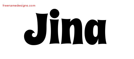 Groovy Name Tattoo Designs Jina Free Lettering