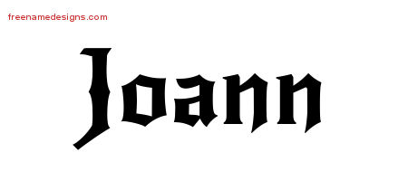 Gothic Name Tattoo Designs Joann Free Graphic